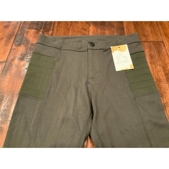 Athleta Olive Green Skinny Leg Athletic Pants W/ Zipper Cuffs, Size 2 - Picture 2 of 6